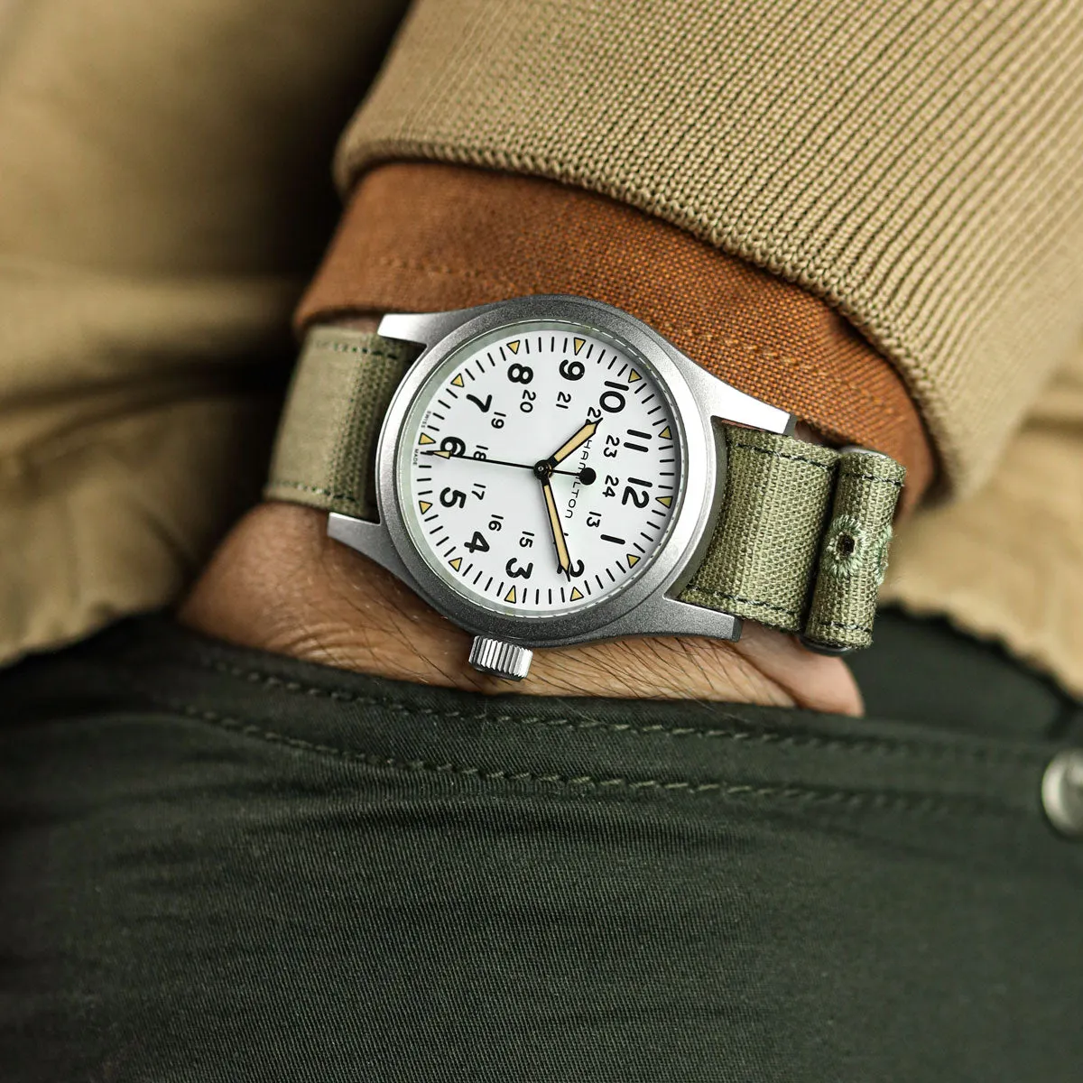 1973 British Military Watch Strap: WARRIOR CANVAS - Grey