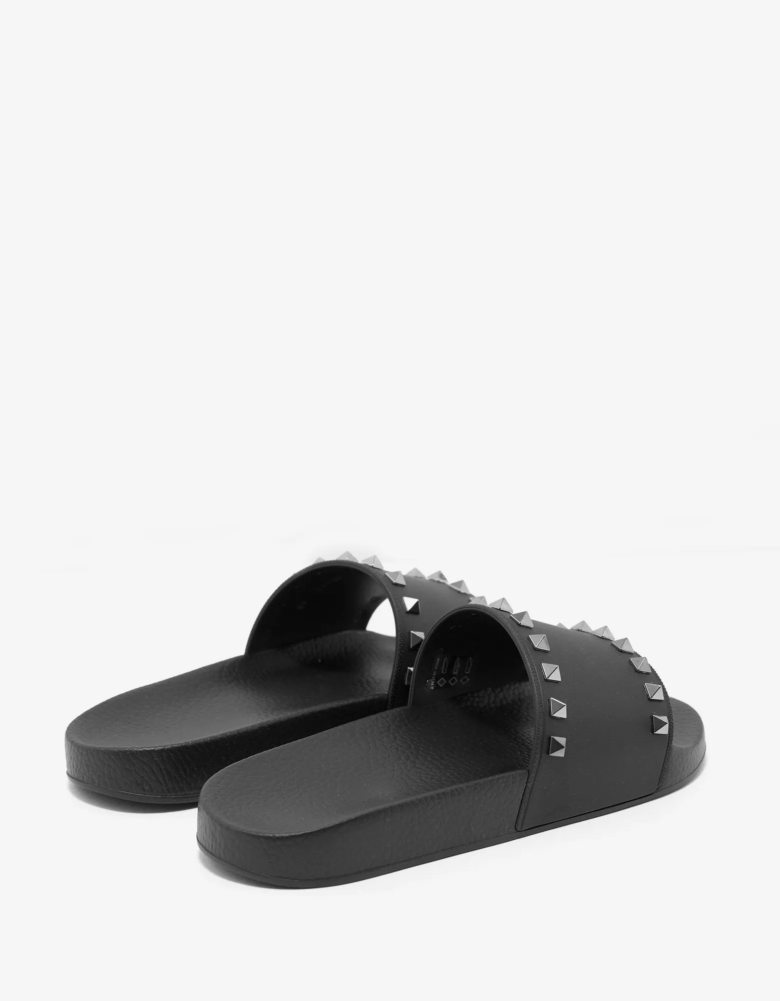 Black Rockstud Slide Sandals