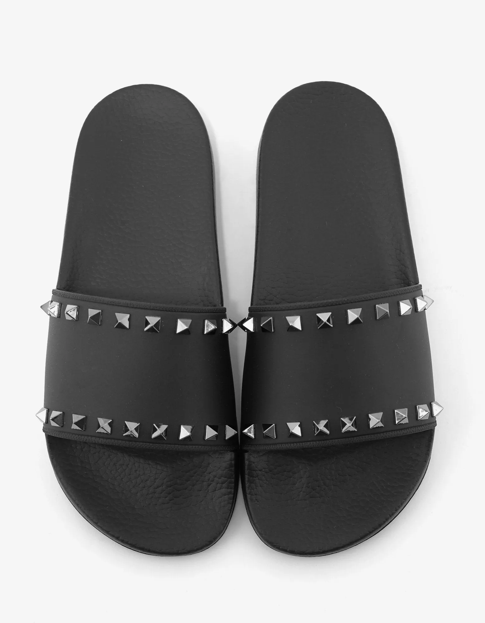 Black Rockstud Slide Sandals