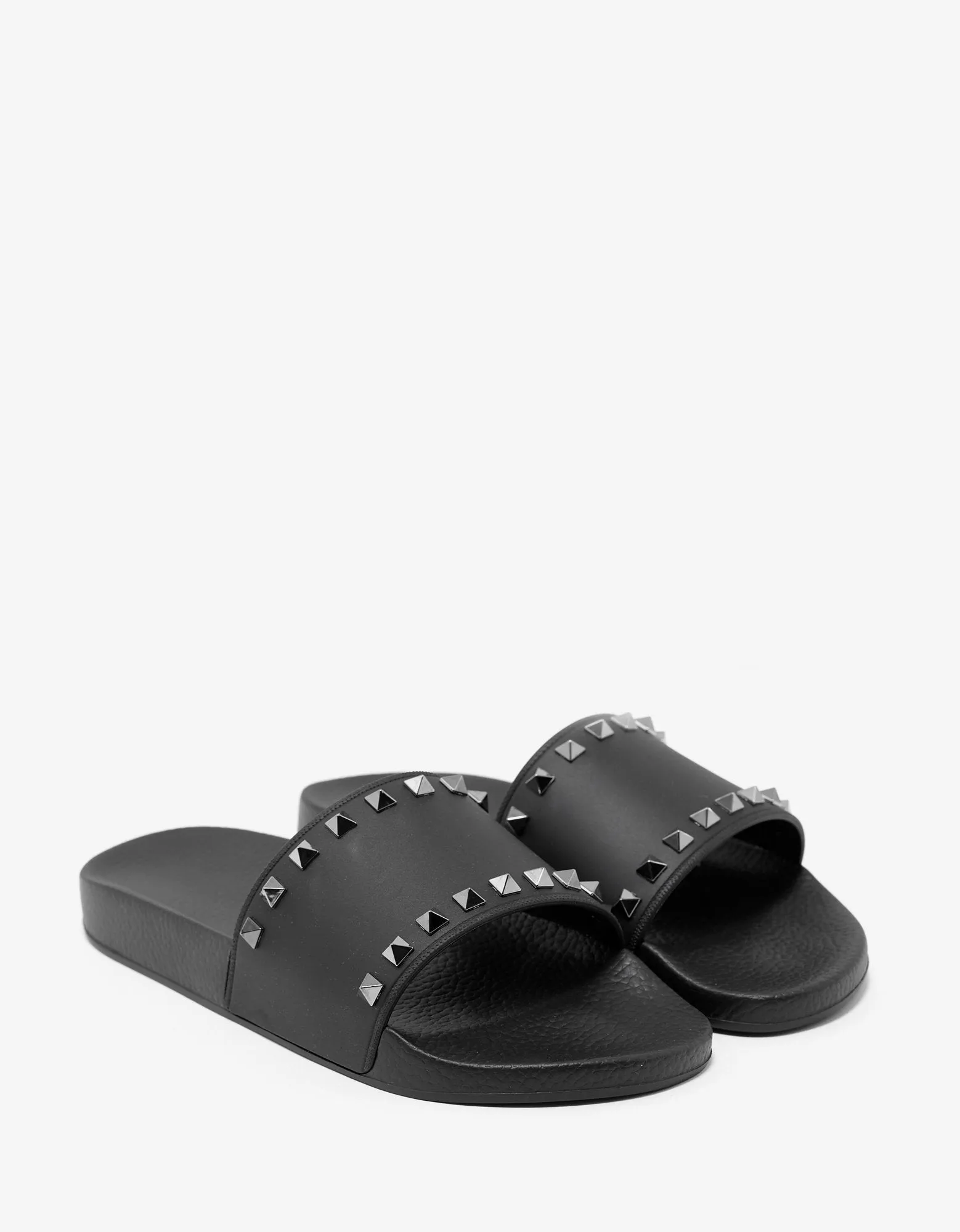 Black Rockstud Slide Sandals