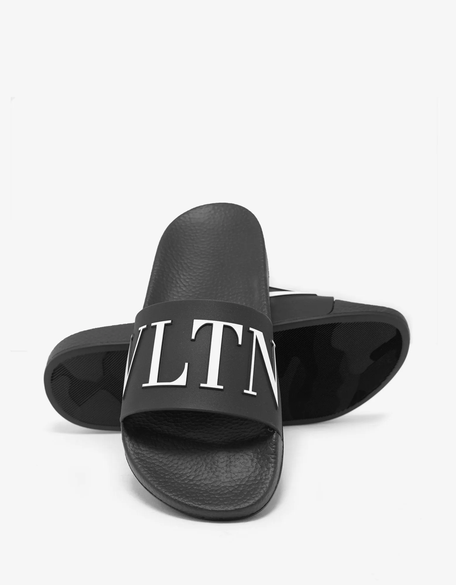 Black VLTN Slide Sandals