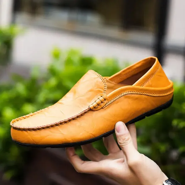 Casual Leather Slip-On Loafers