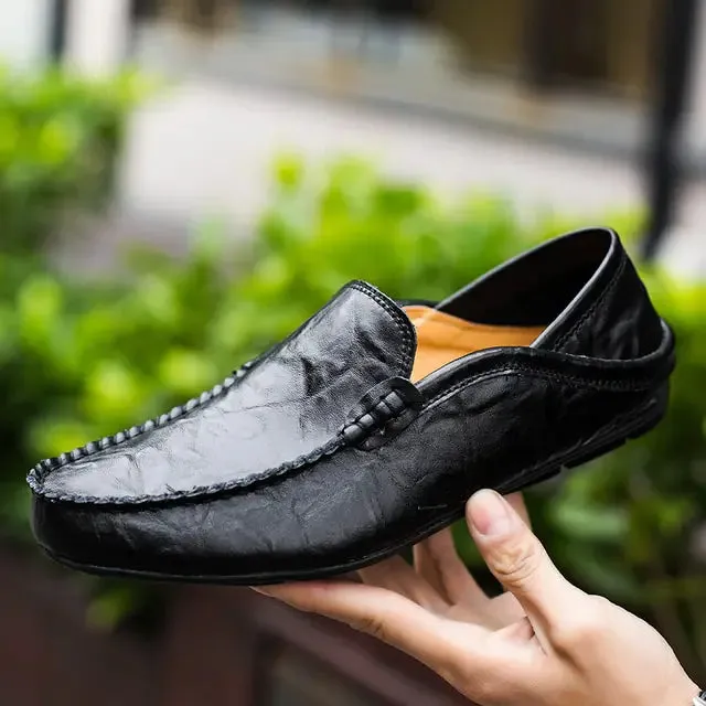 Casual Leather Slip-On Loafers