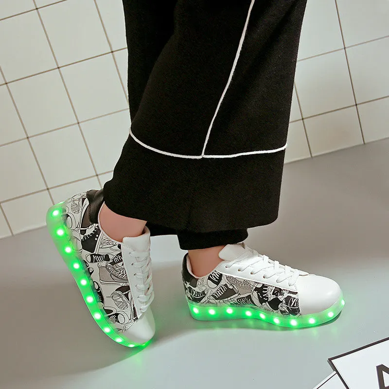 Femme luminous Led shoes Usb Charge lights up Men&Adults colorfull glowing shoe neon casual basket trainers 11 Colors Led shoes