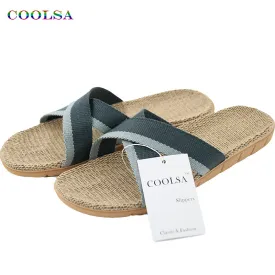 Hot New Summer Men Flax Flip Flop Canvas Linen Non-Slip Designer Flat Sandals Home Slippers Man Fashion Slides Casual Straw Shoe