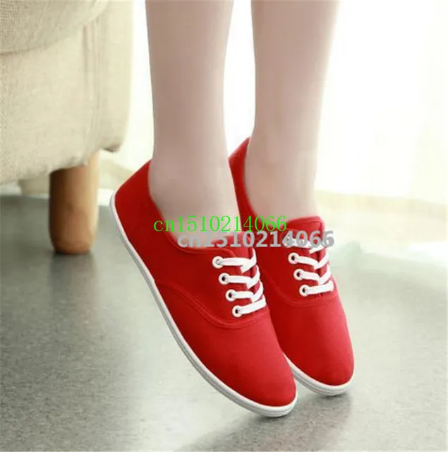 Lady candy color flat shoes with non-slip cow muscle casual shoes new women shoes multicolor canvas shoes  Large size 35 - 42