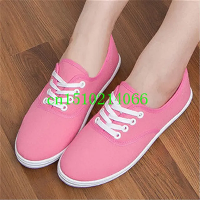 Lady candy color flat shoes with non-slip cow muscle casual shoes new women shoes multicolor canvas shoes  Large size 35 - 42