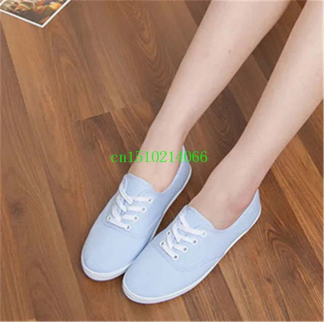 Lady candy color flat shoes with non-slip cow muscle casual shoes new women shoes multicolor canvas shoes  Large size 35 - 42