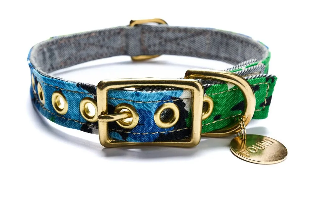 Limited Edition Vintage Floral Dog & Cat Collar, Blue