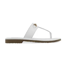 Luken - Ladies White Calf Leather Slipper