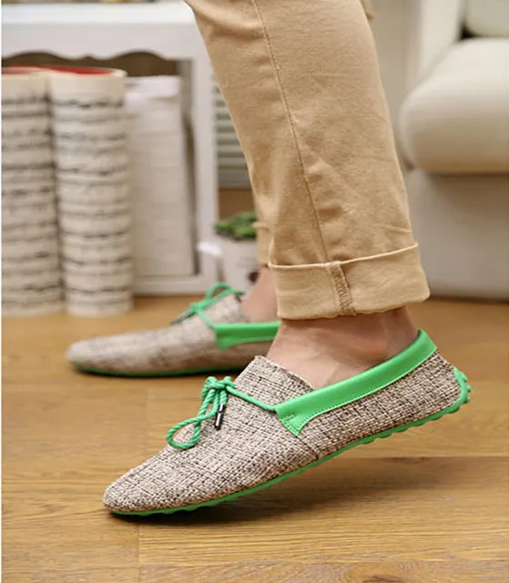 Men Shoes Spring Summer Breathable Fashion Weaving Men Casual Flat Home Use Shoes Lace-Up Loafers Comfortable Shoes Gd1SB32