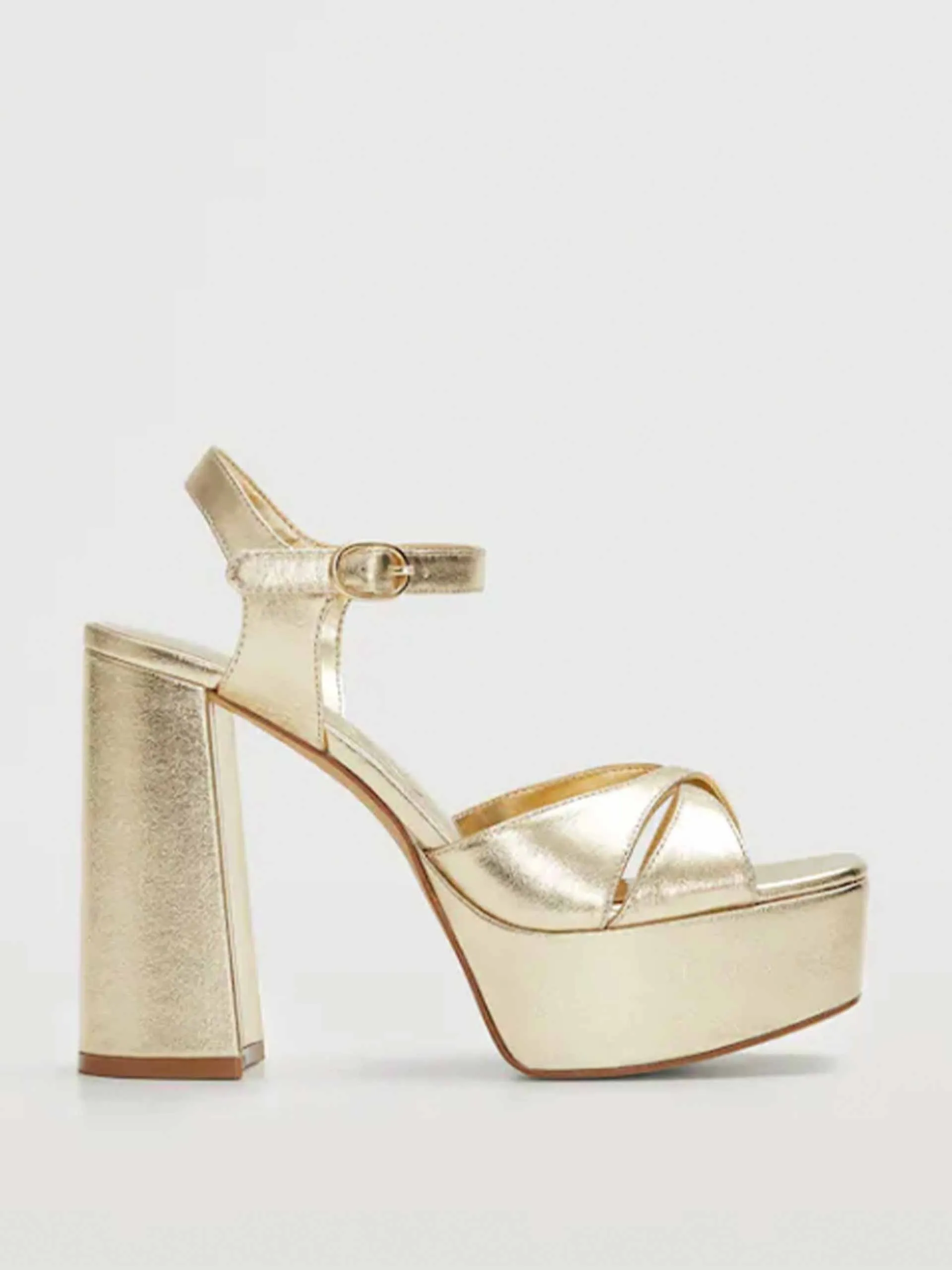 Metallic platform sandals