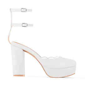 MISTICA WHITE PLATFORM HEELS