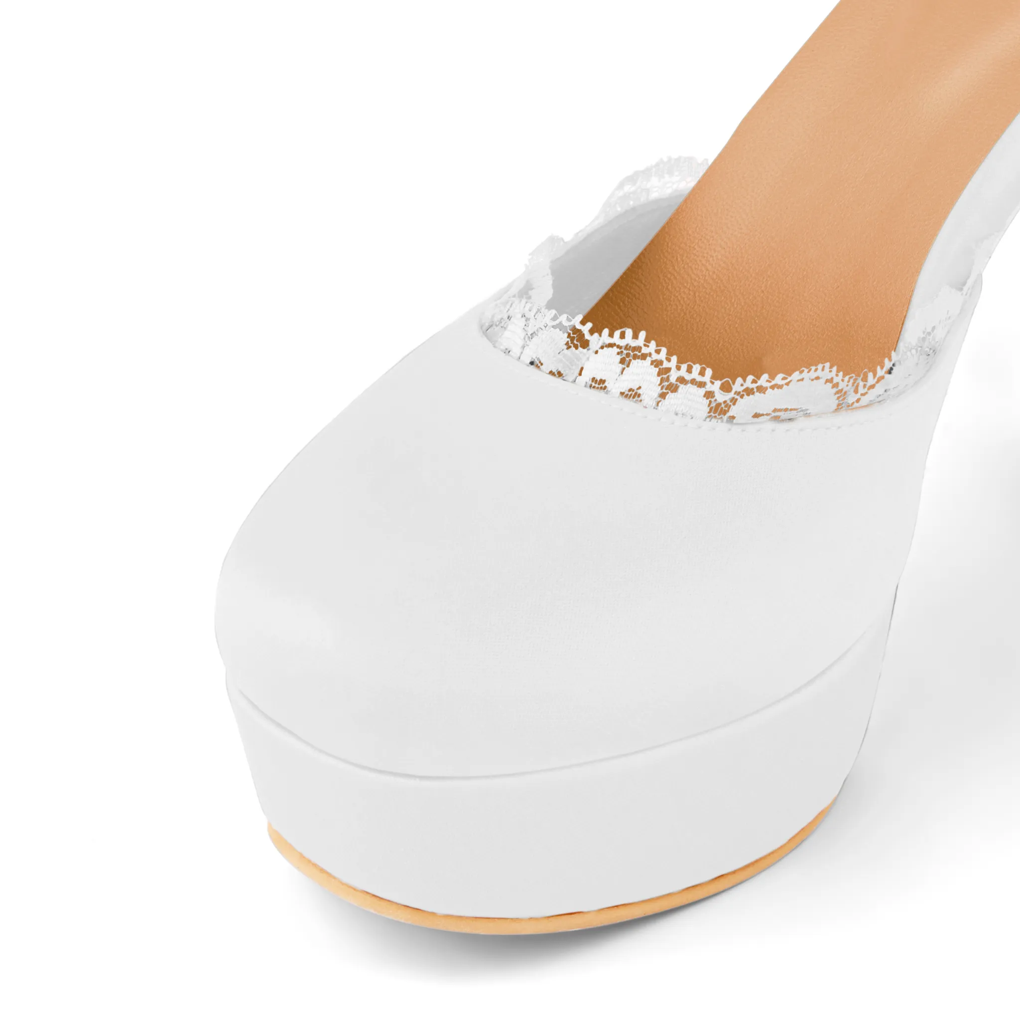 MISTICA WHITE PLATFORM HEELS