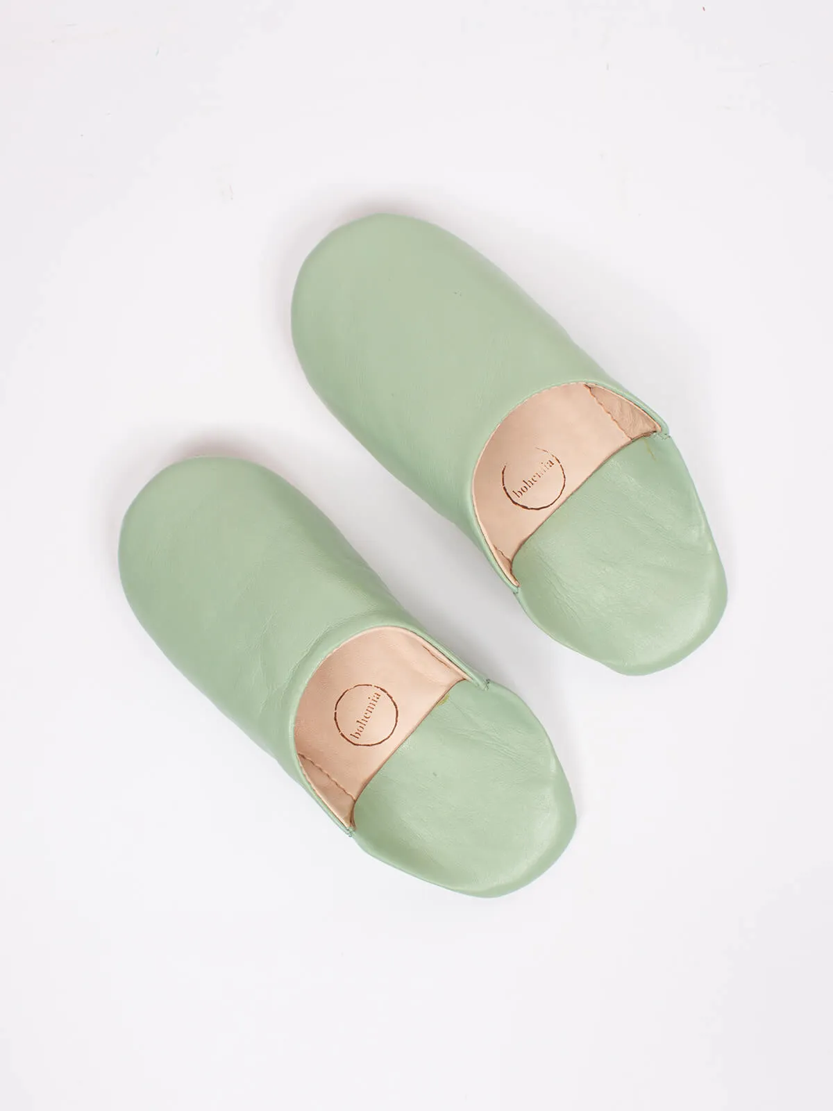 Moroccan Babouche Basic Slippers, Sage