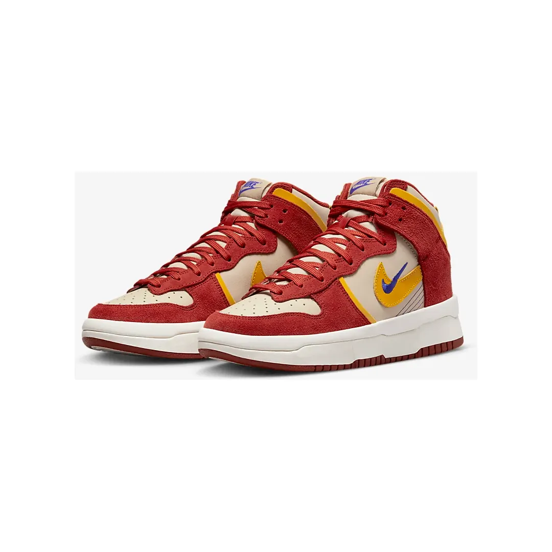 Nike Women's Dunk High Up Shoes - Cinnabar / Lapis / Sanddrift / Yellow Ochre