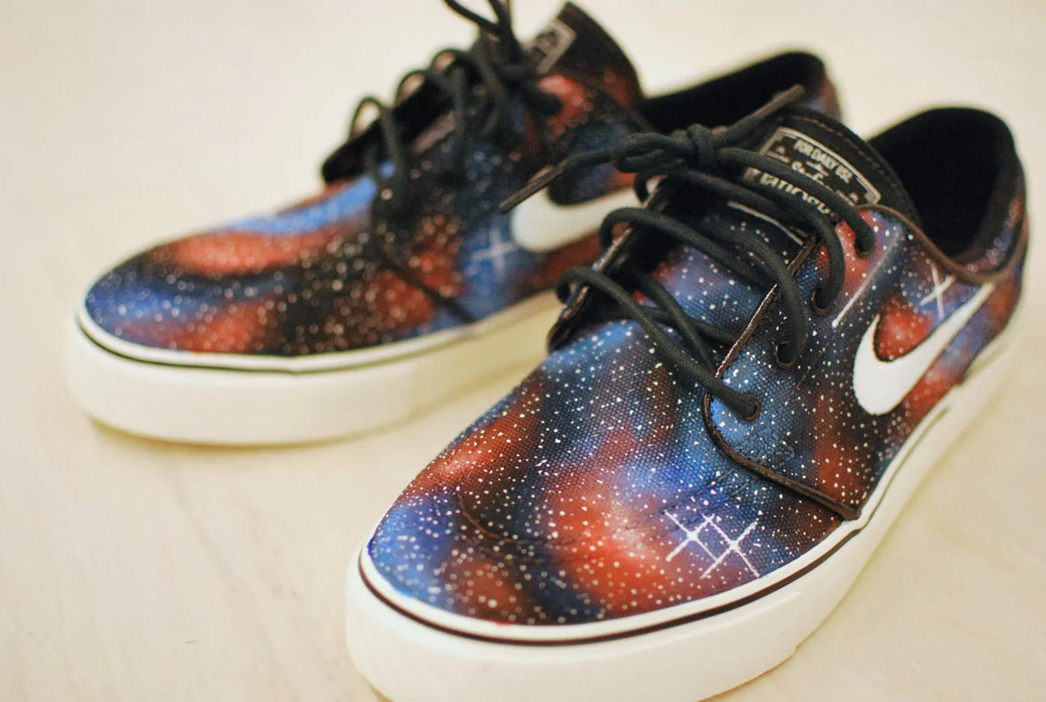 Nike Zoom Stefan Janoski Blue and Orange colorways Galaxy Sneakers