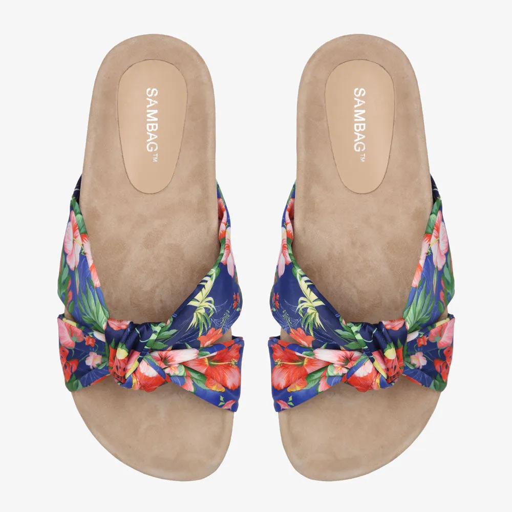 Paula Blue Floral Slide