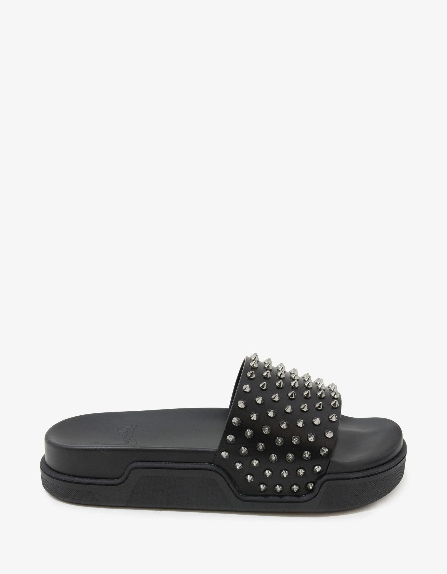 Pool Fun Black Spikes Slide Sandals -