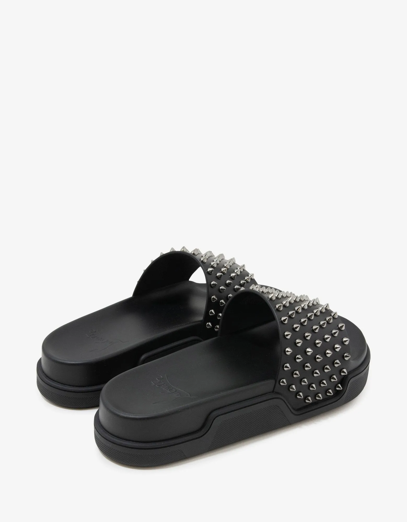 Pool Fun Black Spikes Slide Sandals -