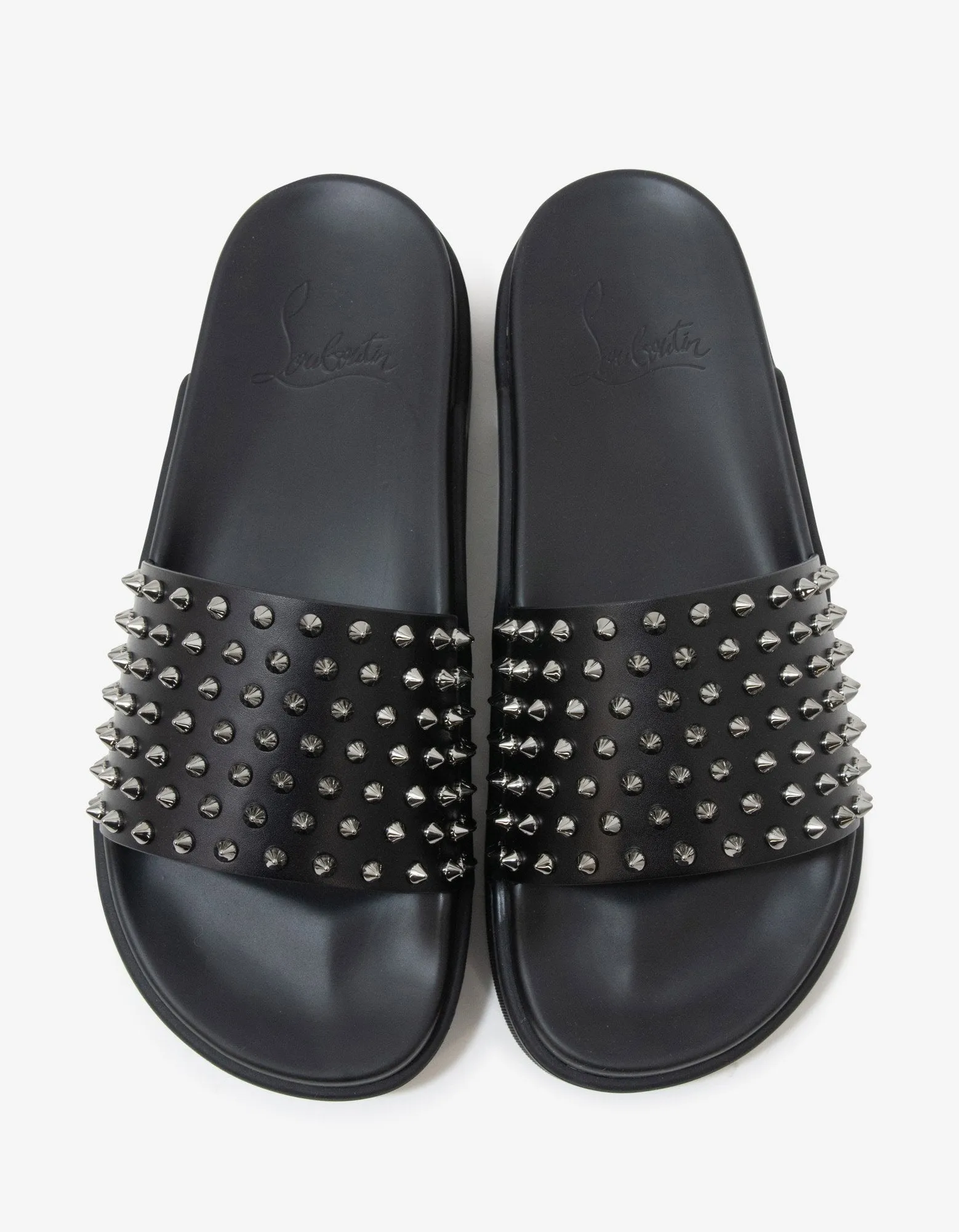 Pool Fun Black Spikes Slide Sandals -