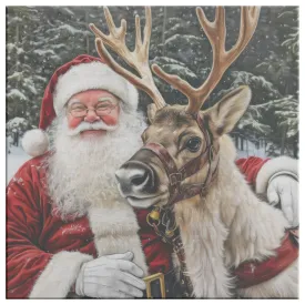 Santa Art - Santa and Prancer