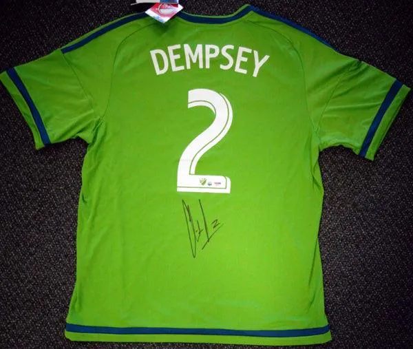 Seattle Sounders Clint Dempsey Autographed Green Adidas Jersey Size XL PSA/DNA ITP Stock #89896