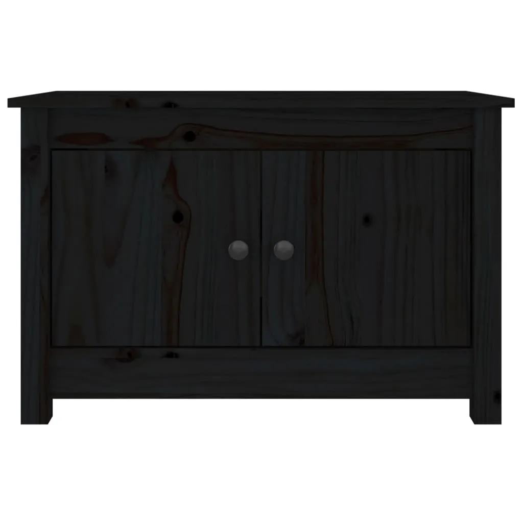 Shoe Cabinet Black 70x38x45.5 cm Solid Wood Pine