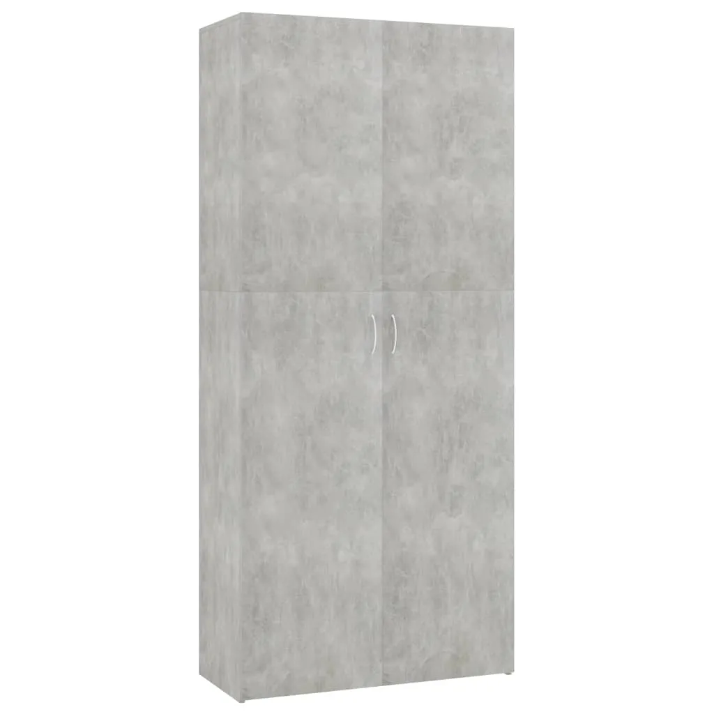 Shoe Cabinet Concrete Grey 80x35.5x180 cm Engineered Wood