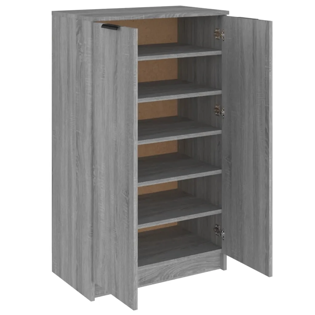 Shoe Cabinet Grey Sonoma 59x35x100 cm Engineered Wood