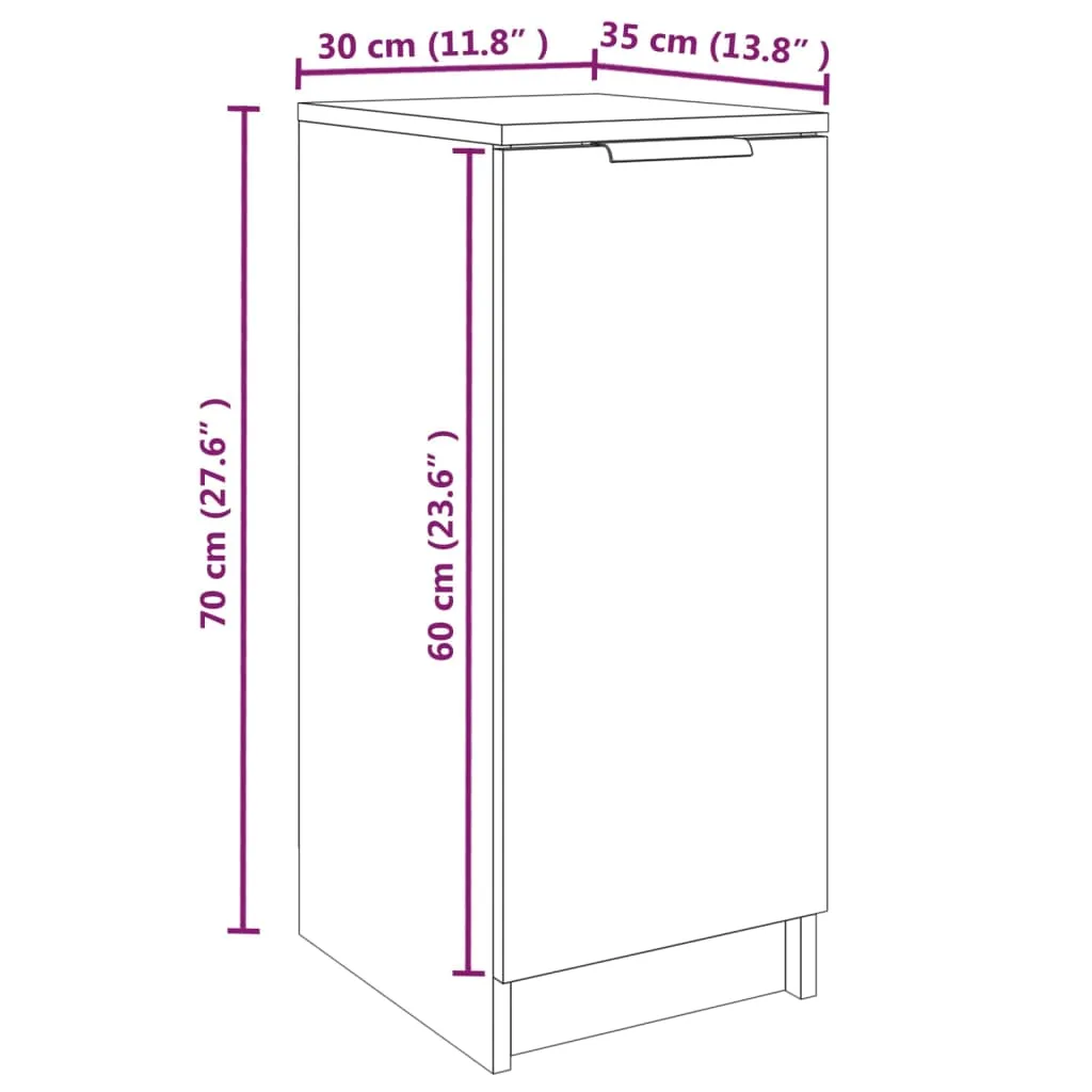 Shoe Cabinet White 30x35x70 cm Engineered Wood