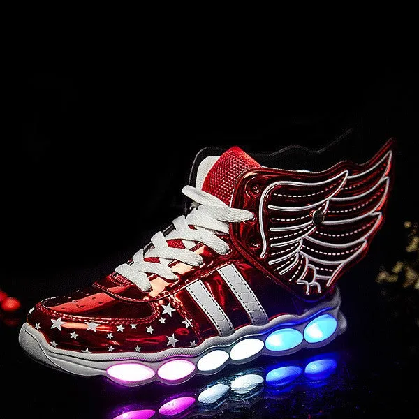 STRONGSHEN 2017 USB New Spring Kids Sneakers Fashion Lighted Colorful LED lights Children Shoes Casual Flat Boy girl Shoes