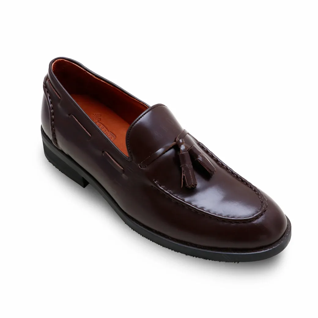 VELVET TASSEL LOAFERS MOC TOE MATTE BROWN