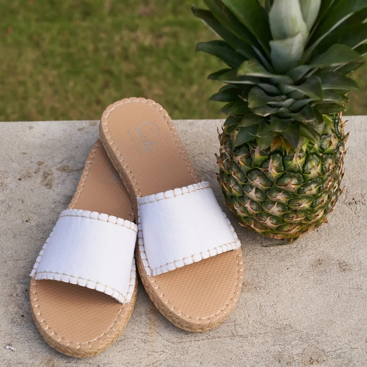 WHITE DENIM - WOMENS CABANA SLIDE