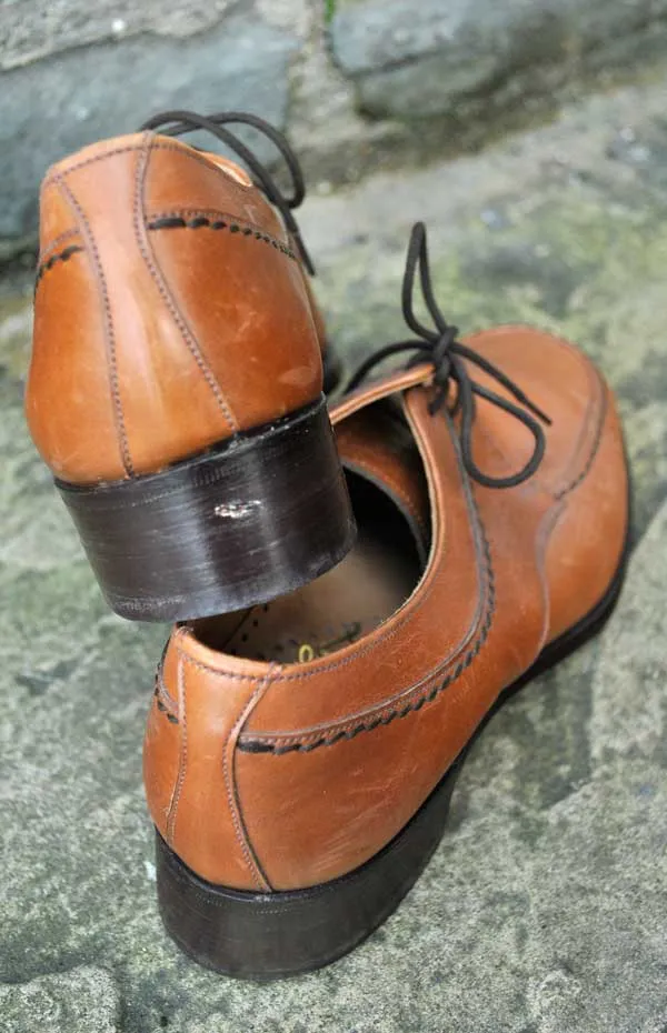 Women's Vintage 50s Lady Tricker Lace Up Shoes in Tan Brown size 5